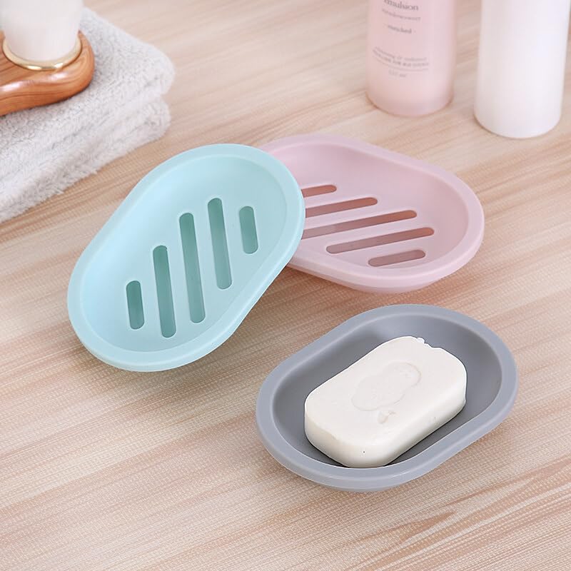 Topsky 4pcs Soap Dish with Drain  Soap Holder  Soap Saver  Easy Cleaning  Dry  Stop Mushy Soap (Grey) - Image 5